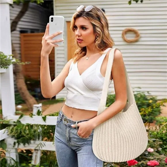 Crochet Bag, Hippie Knit Bag - Picture 3 of 14